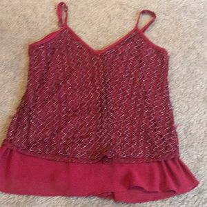 red beaded tank top